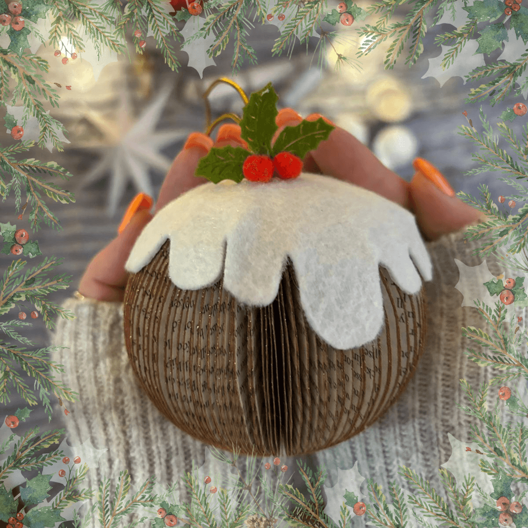 Hanging Christmas Pudding Book Gift - Paper Apple Co