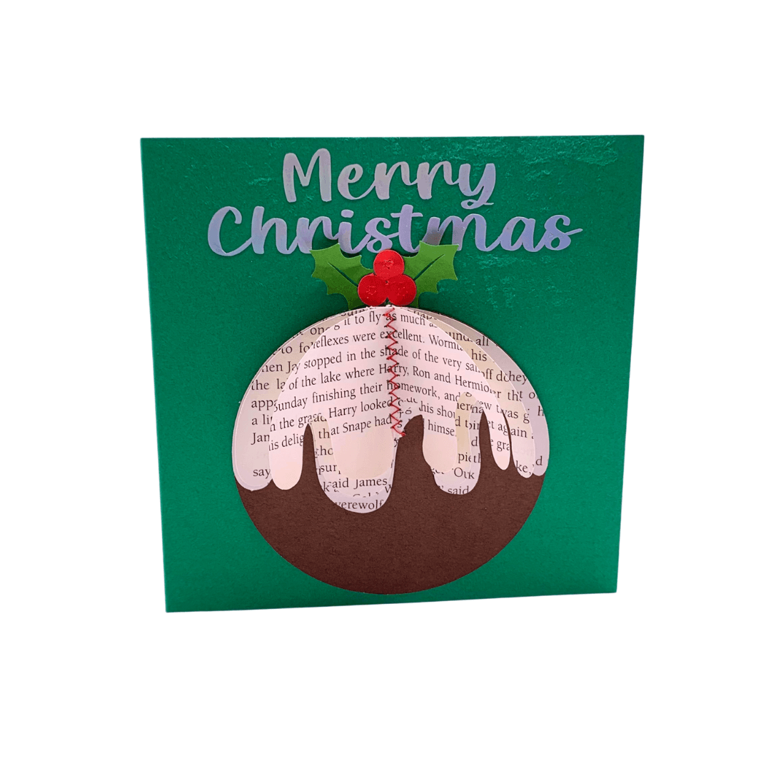Handmade Christmas Card, Pudding, Tree or Baubles - Paper Apple Co