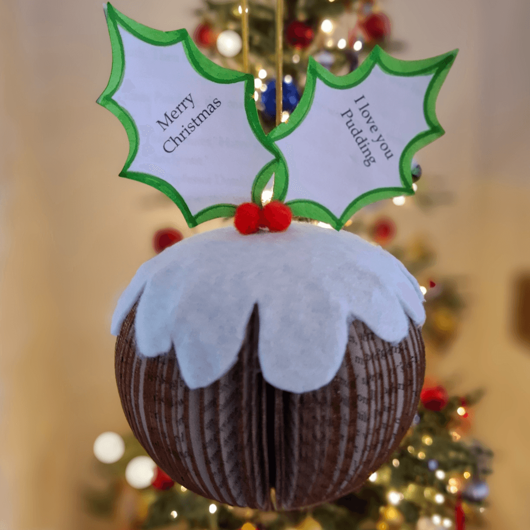 Hanging Christmas Pudding Book Gift - Paper Apple Co