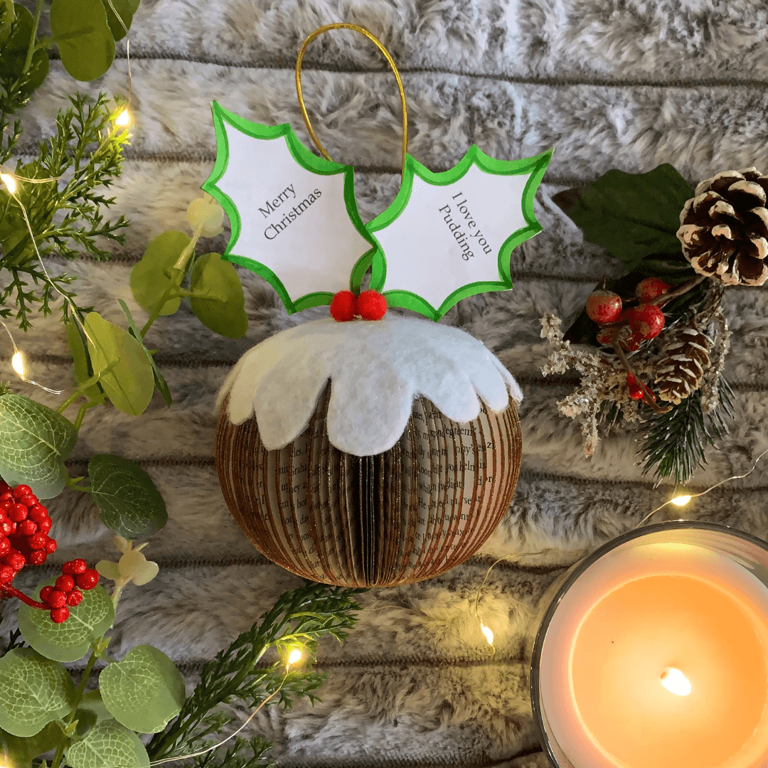 Hanging Christmas Pudding Book Gift - Paper Apple Co