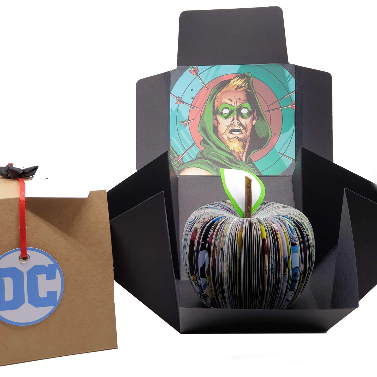 Personalised Green Arrow Comic Book Apple - Paper Apple Co