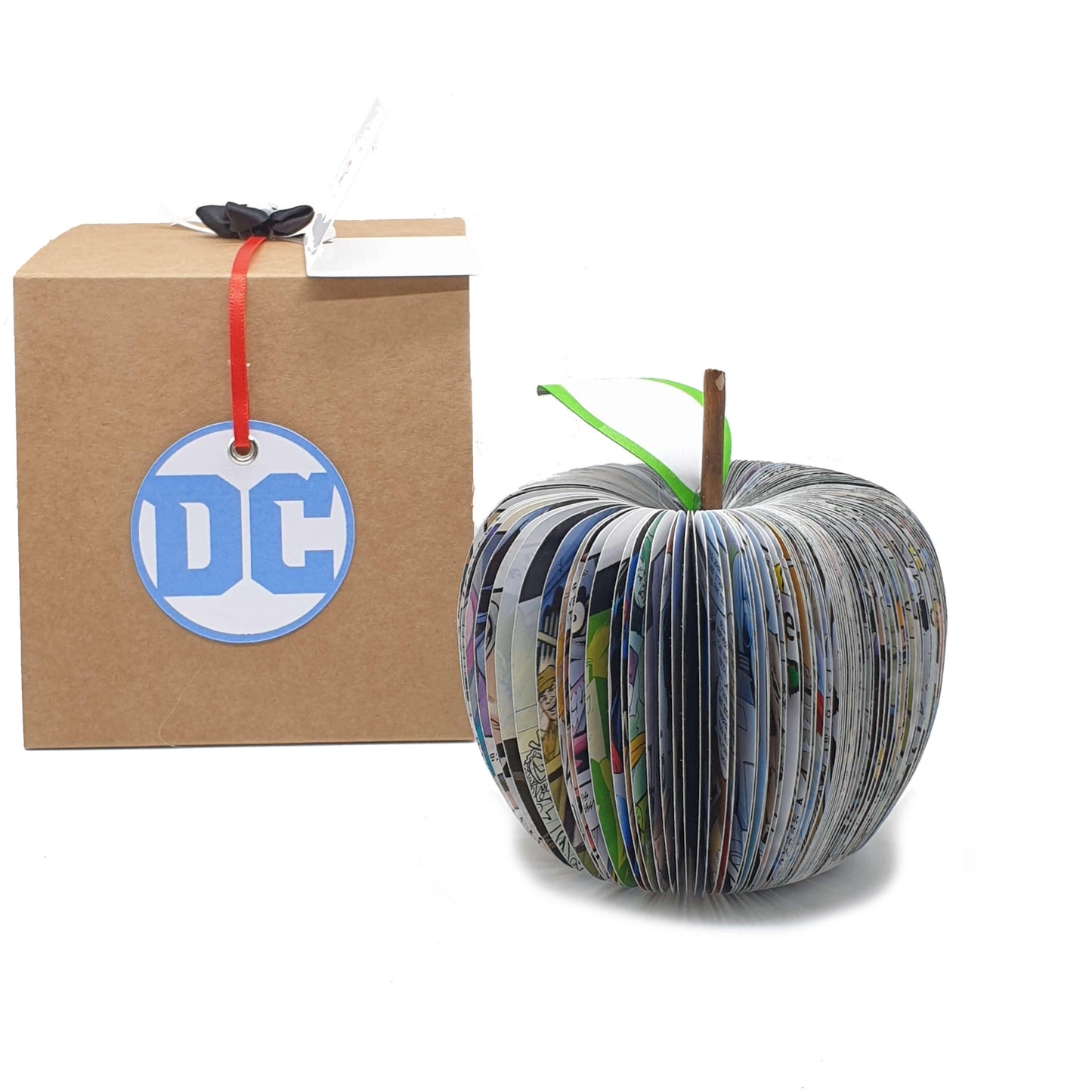 Joker comic book apple detail showing layered comic book pages