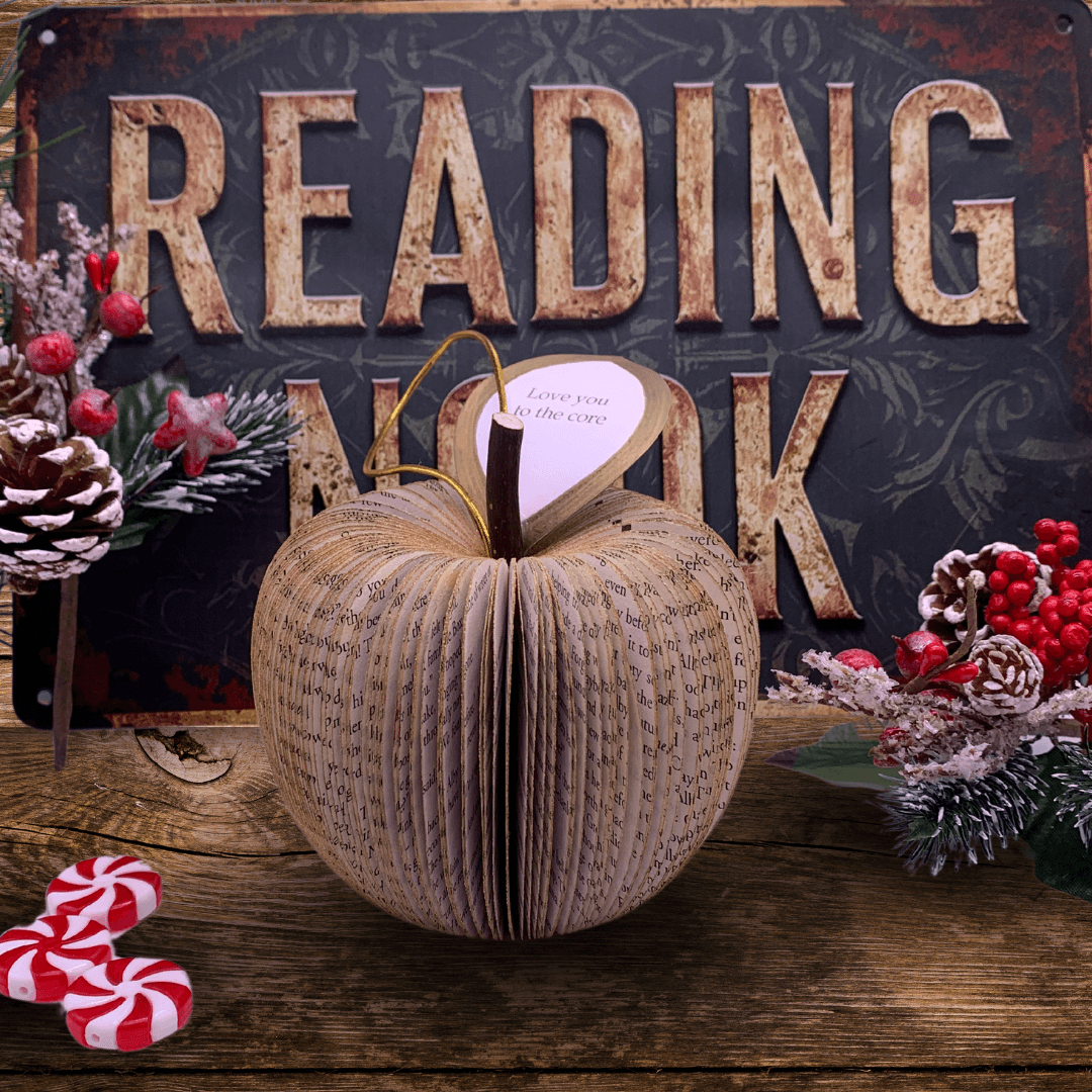 Hanging Gold Glitter Apple Book Gift - Paper Apple Co