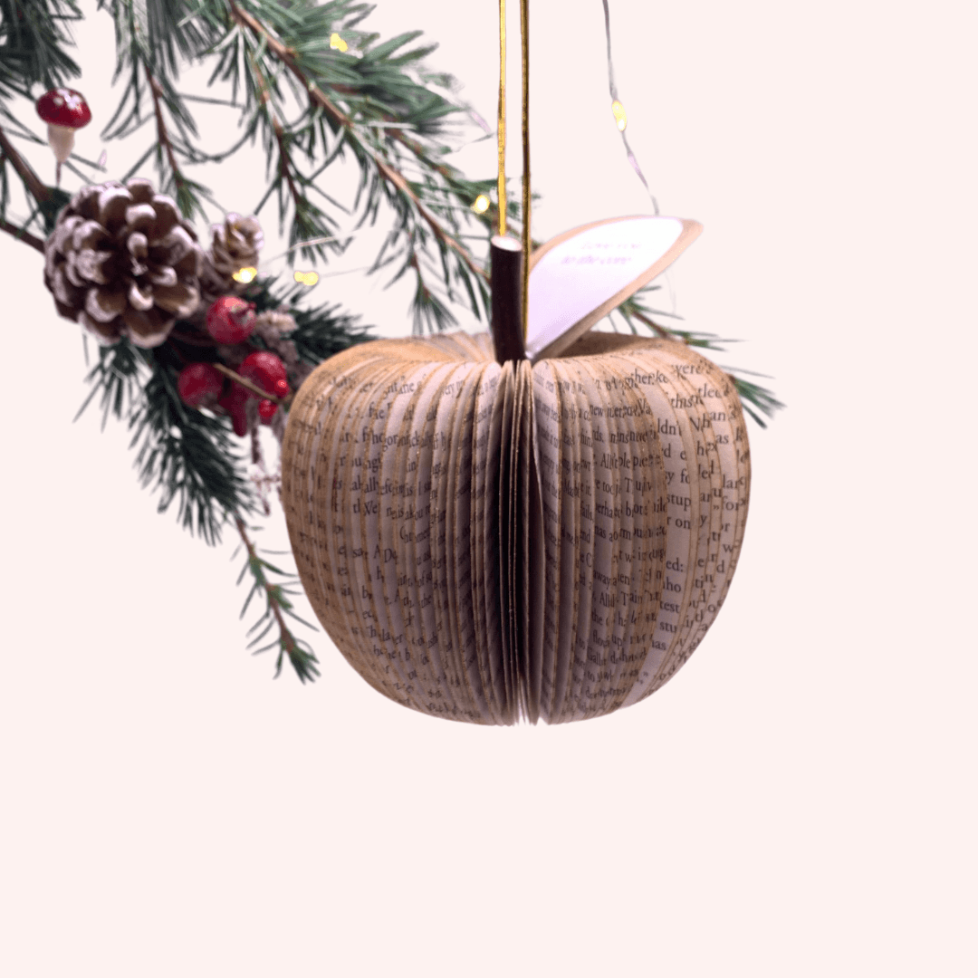 Hanging Gold Glitter Apple Book Gift - Paper Apple Co