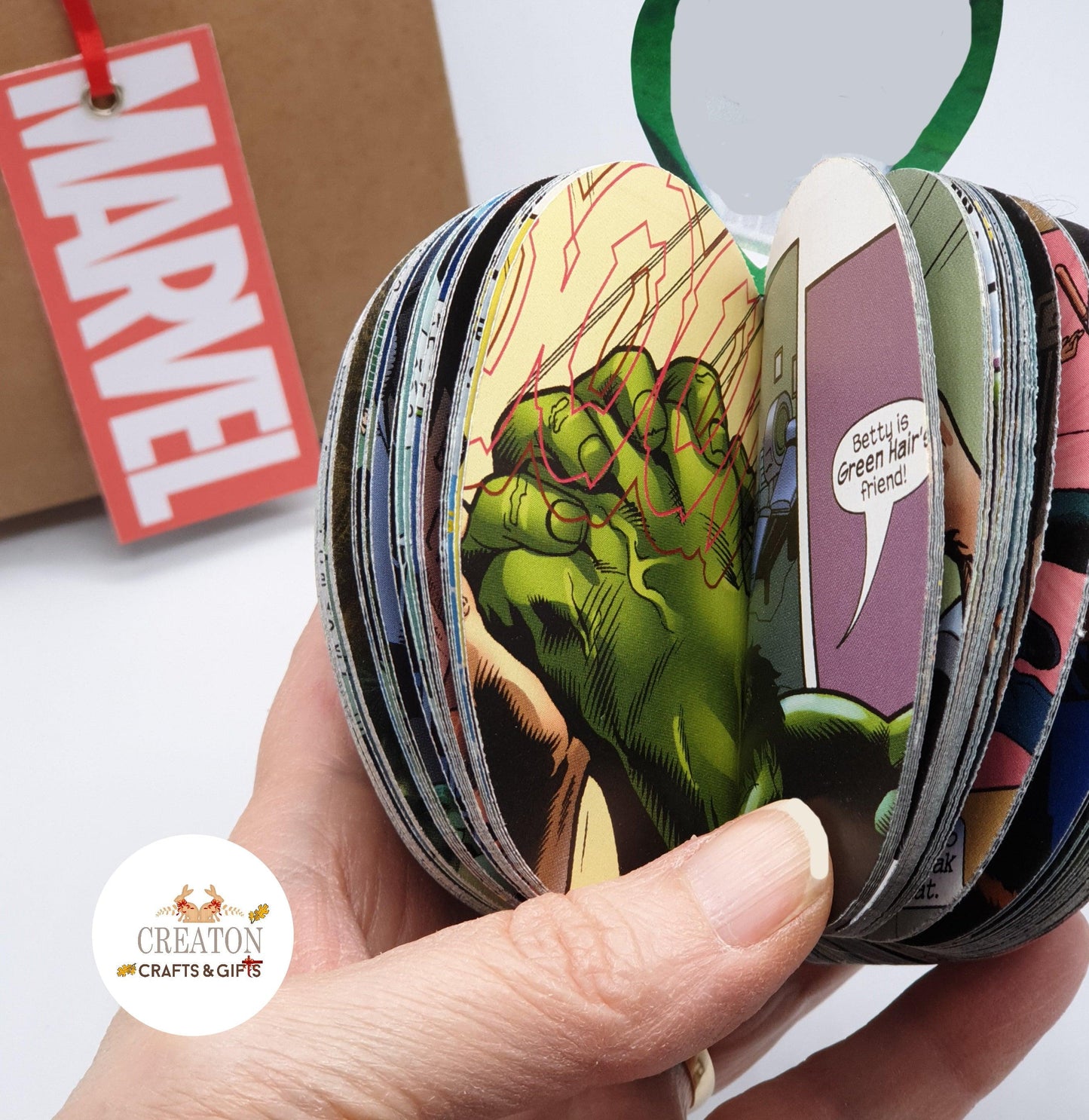 Personalised Hulk Comic Book Apple - Paper Apple Co