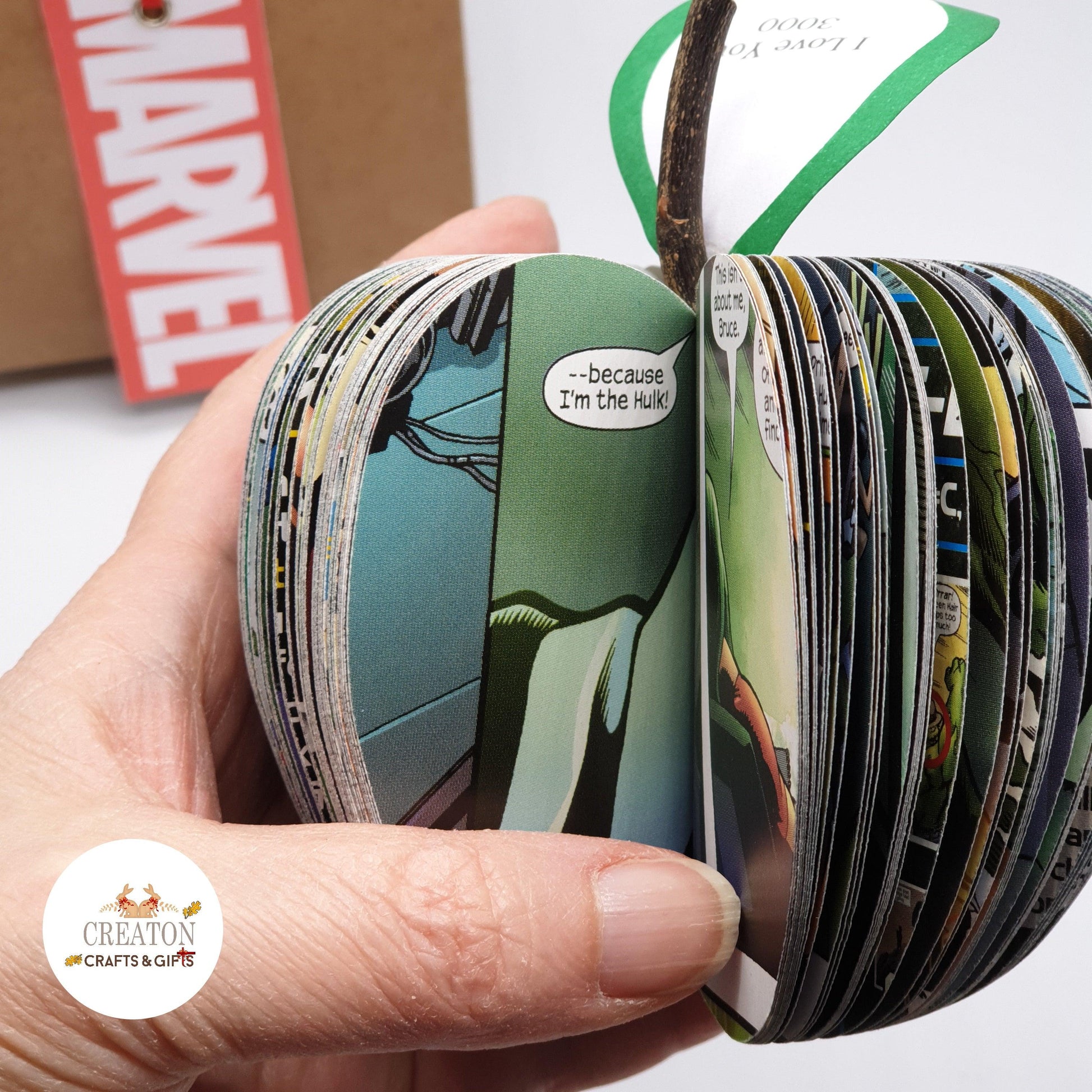 Personalised Hulk Comic Book Apple - Paper Apple Co