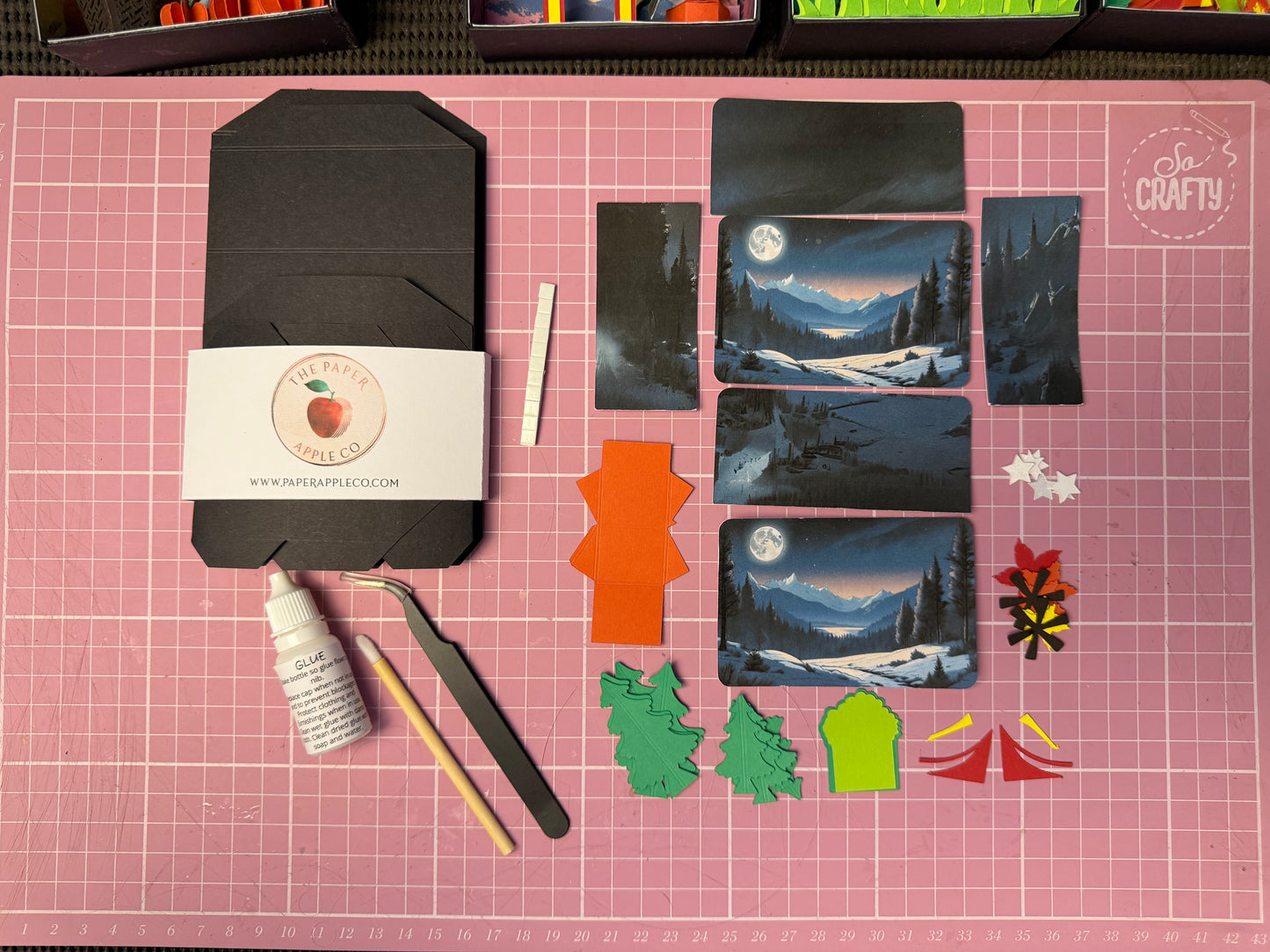 Night Camping – DIY Little Paper Scene Kit for Adults | Mindful Craft Kit