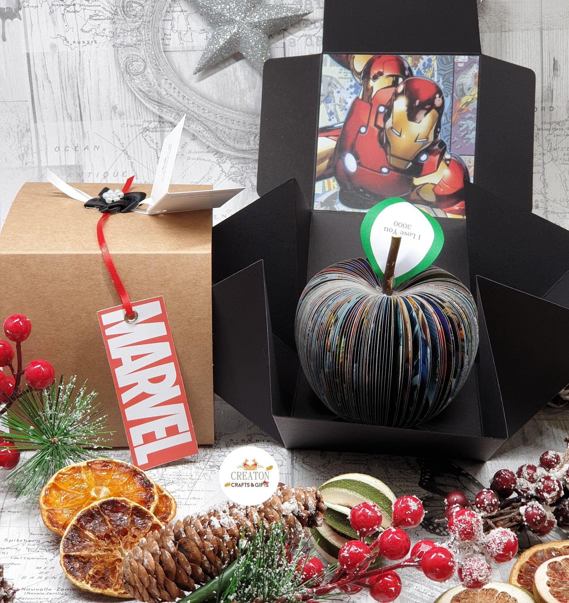 Personalised Iron Man Comic Book Apple - Paper Apple Co