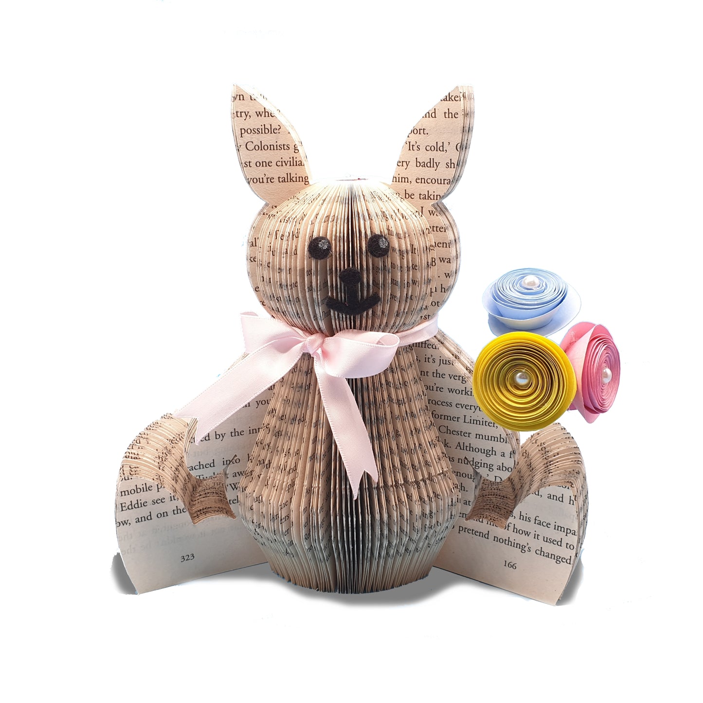 Step-by-step instructions for DIY Rabbit Book Art book art project