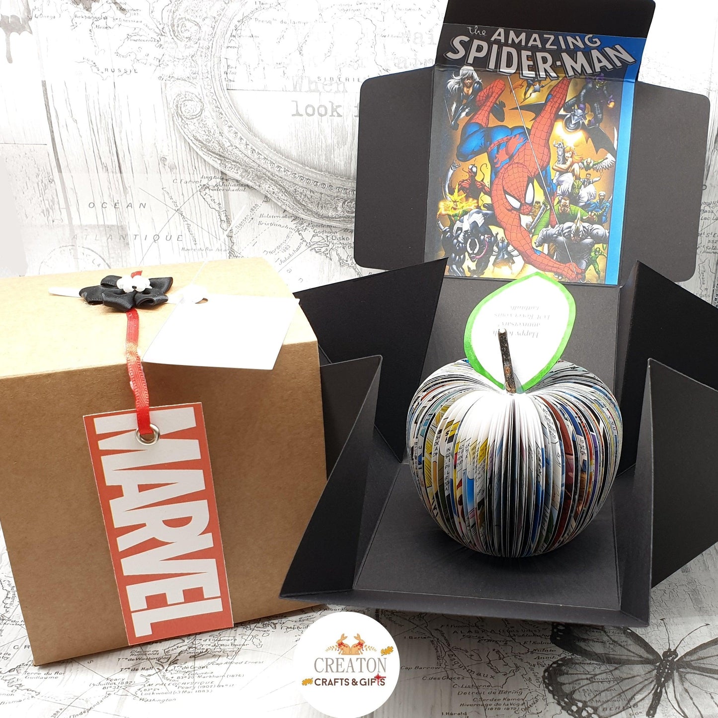 Personalised Spiderman Comic Book Apple – Superhero Gift - Paper Apple Co