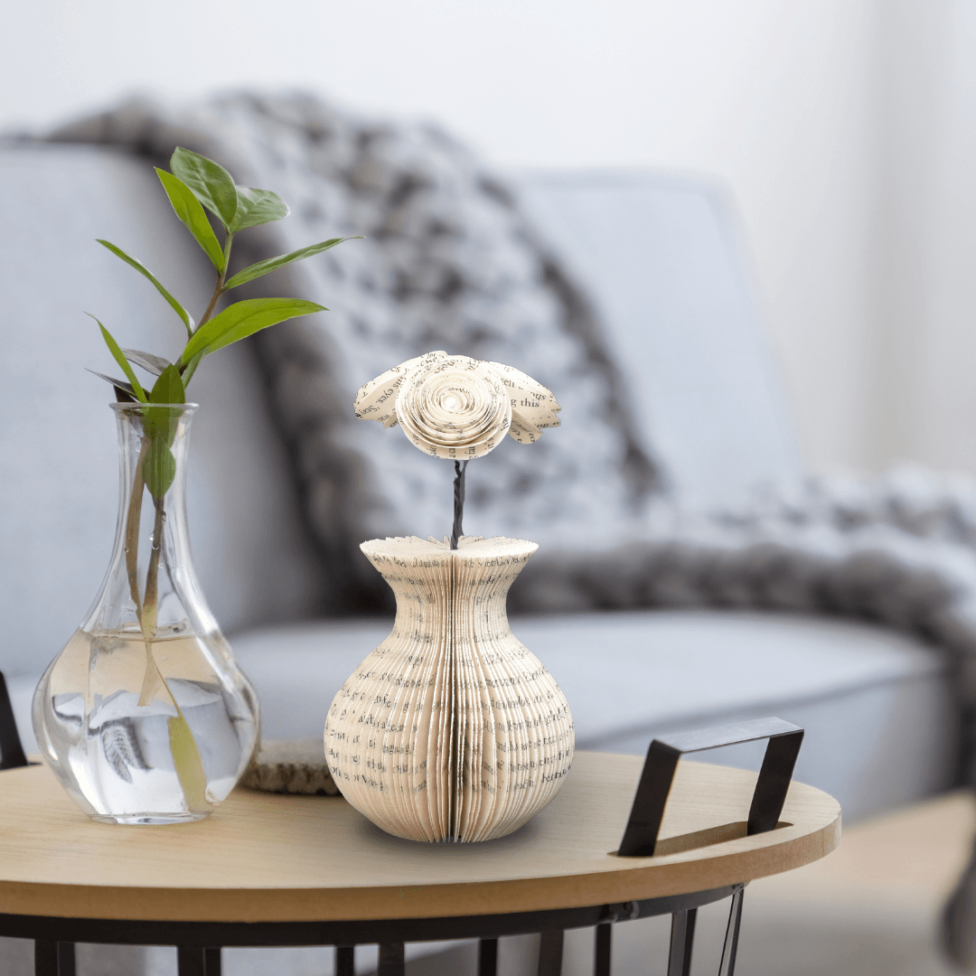 Mini Vase and Flowers Book Gift - Paper Apple Co