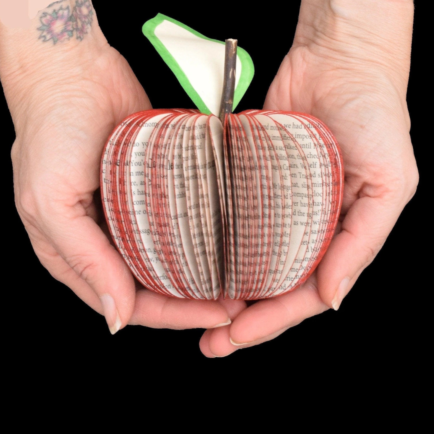 Wuthering Heights book apple, freestanding handmade sculpture made from real book pages