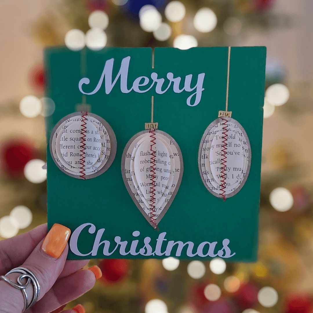 Handmade Christmas Card, Pudding, Tree or Baubles - Paper Apple Co