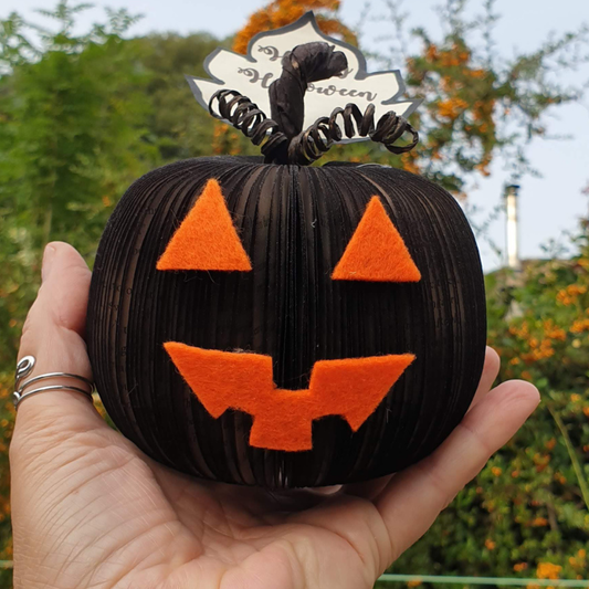 Jack O'Lantern Book Pumpkin | Handmade Personalised Halloween Decoration