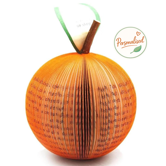 Handmade orange anniversary gift personalised with custom message on the leaf