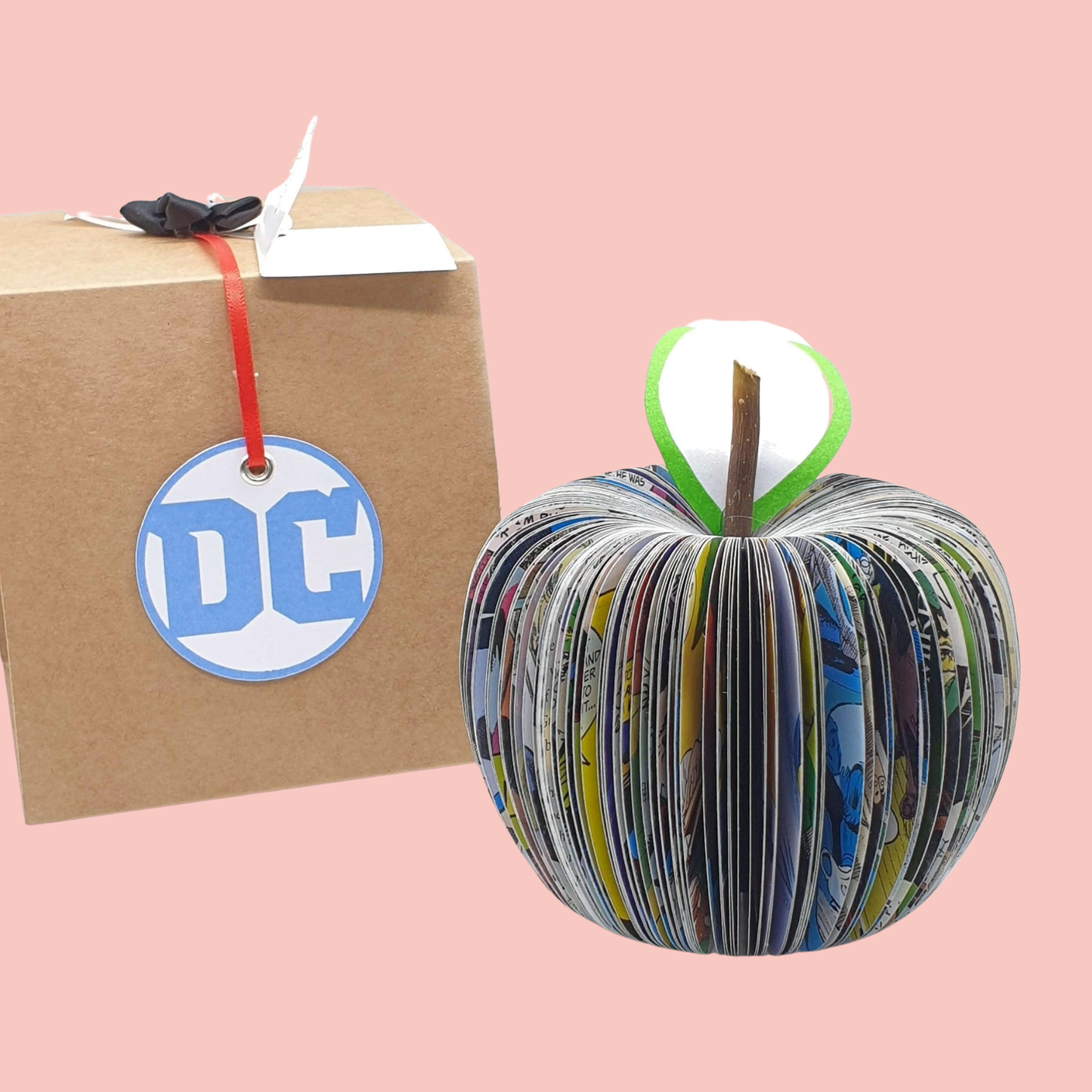 Handmade Shazam comic book apple gift created from real comic book pages