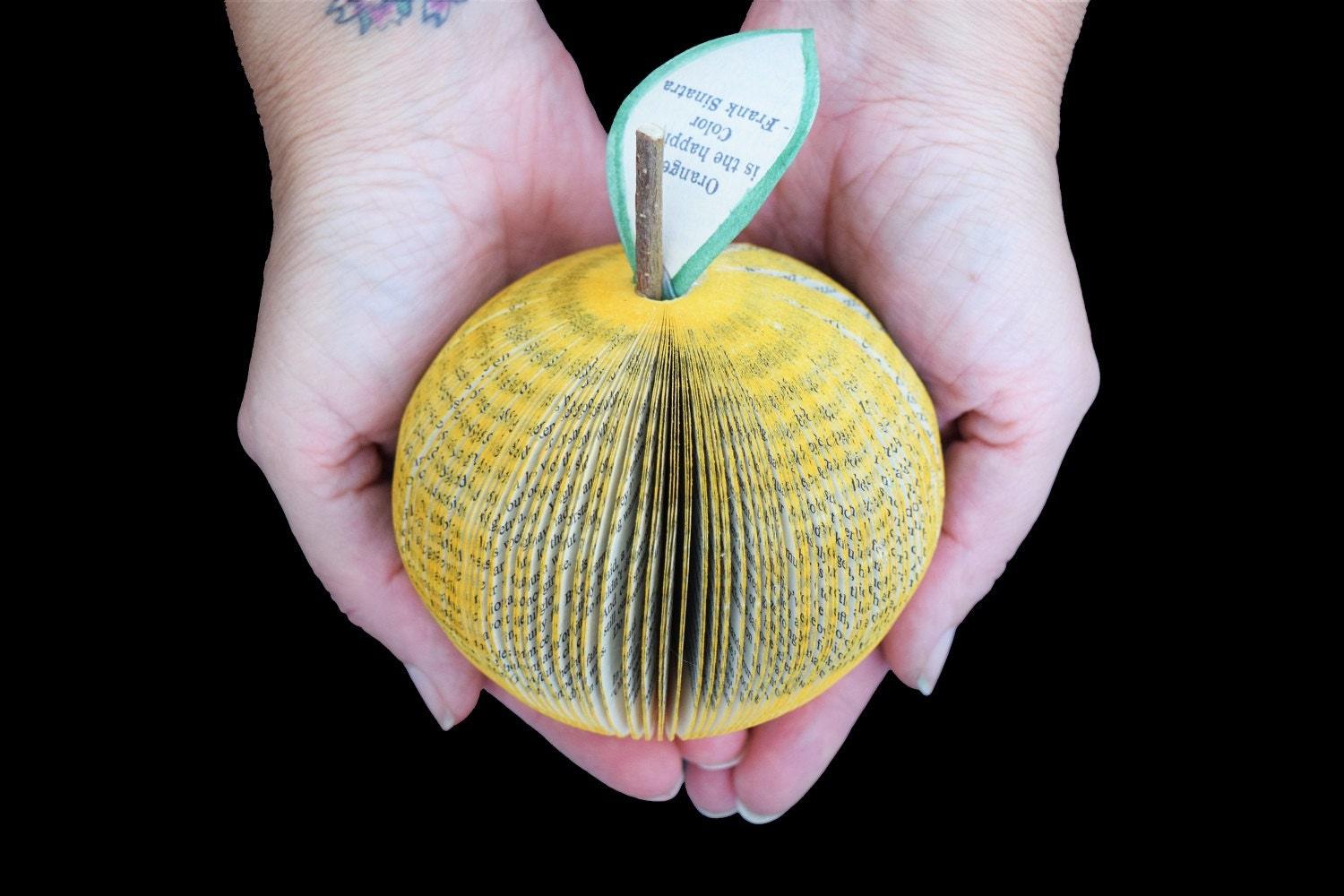 Orange Book Apple – Handmade 4th Anniversary Gift & Keepsake - Paper Apple Co