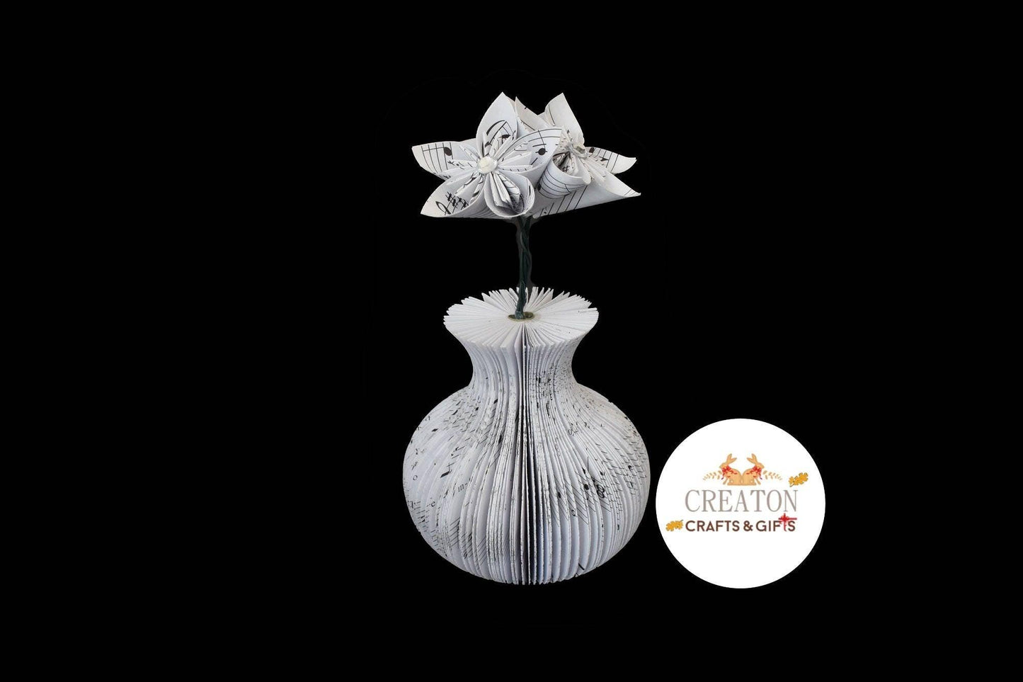 Music Vase and Flowers Book Gift - Paper Apple Co