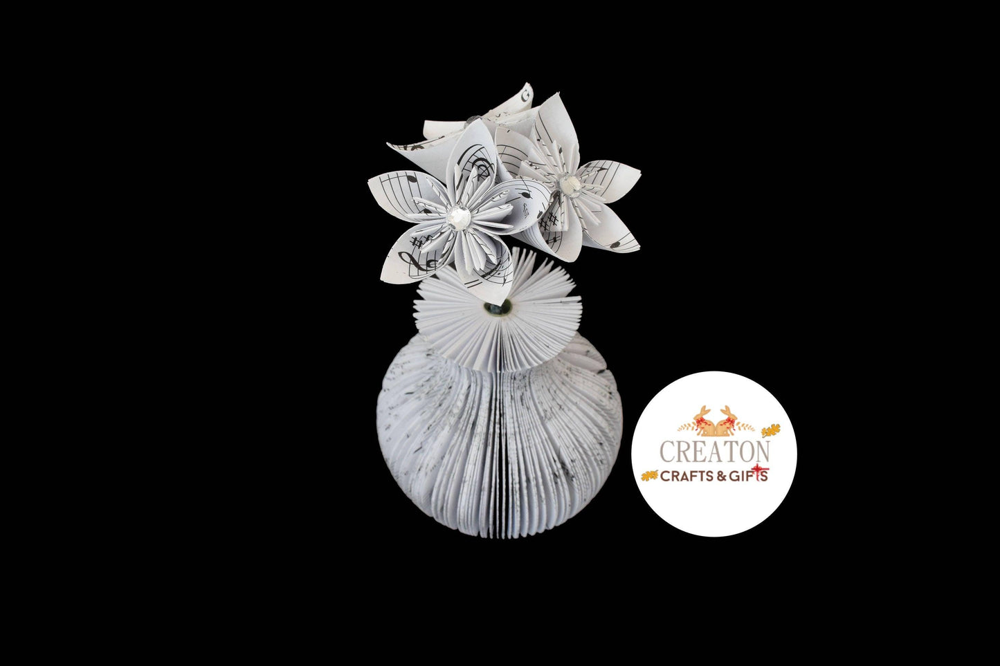 Music Vase and Flowers Book Gift - Paper Apple Co