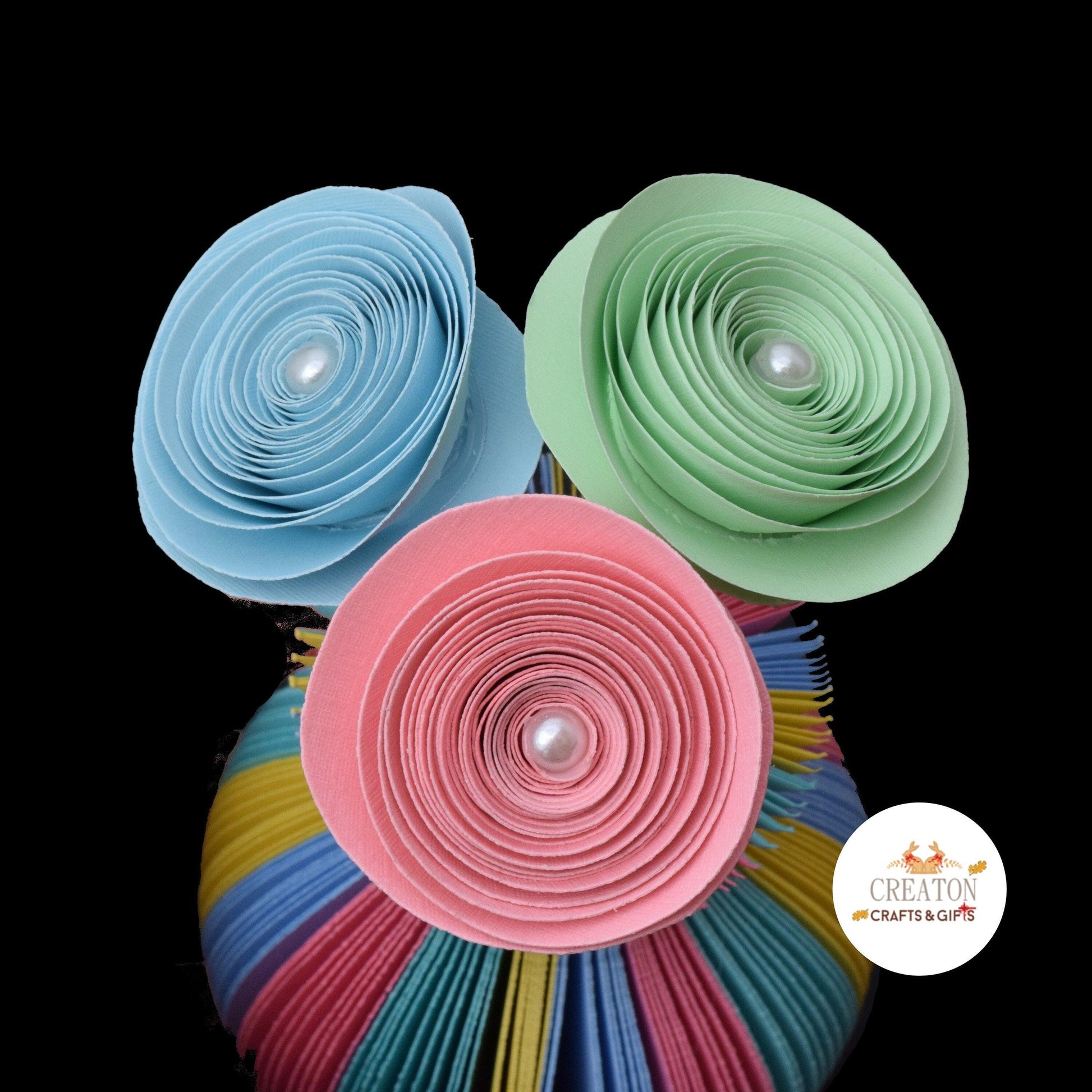 Mini Pastel Rainbow Vase and Flowers Book Gift - Paper Apple Co