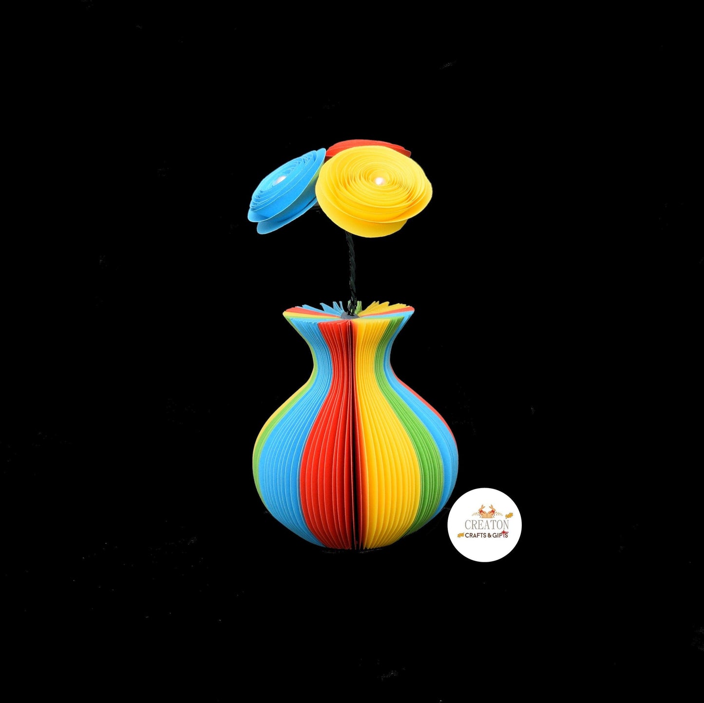 Mini Rainbow Vase and Flowers Book Gift - Paper Apple Co