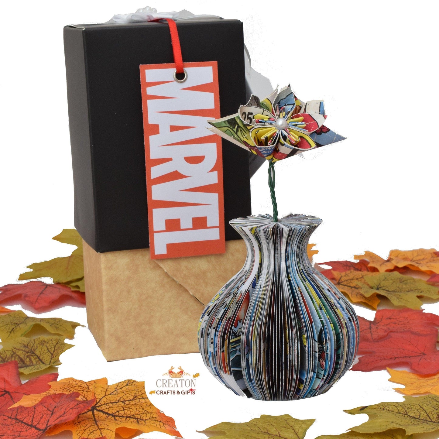 Mini Superhero Vase and Flowers Book Gift - Paper Apple Co