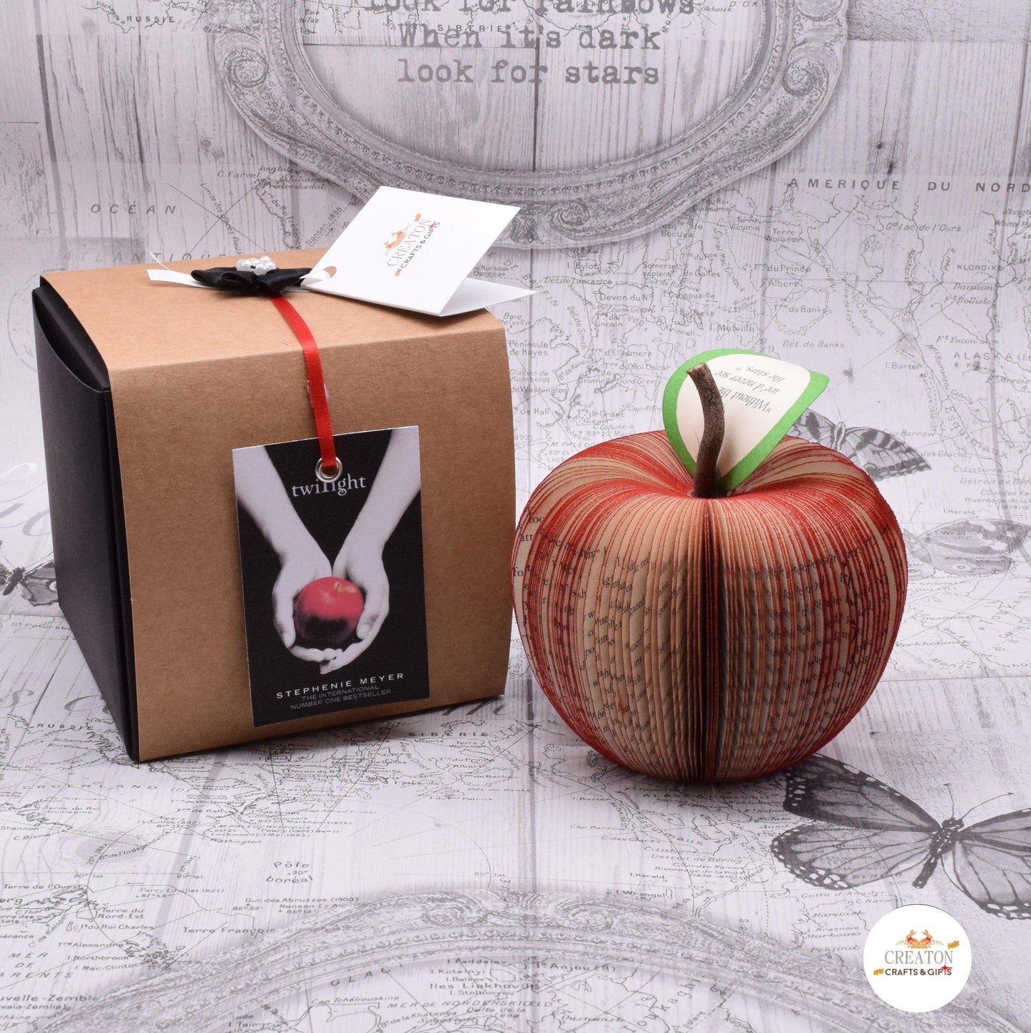 Personalised Twilight Saga Apple – Handmade Book Gift - Paper Apple Co