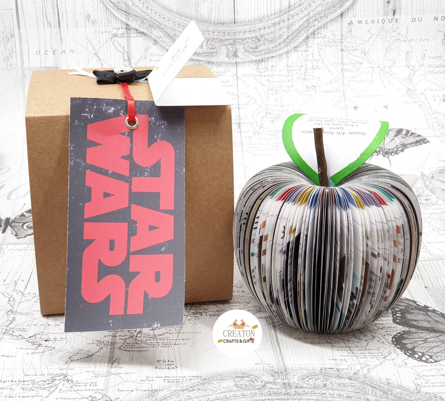 Star Wars Apple – 4th Anniversary Gift for Him | Handmade from Comic Pages - Paper Apple Co