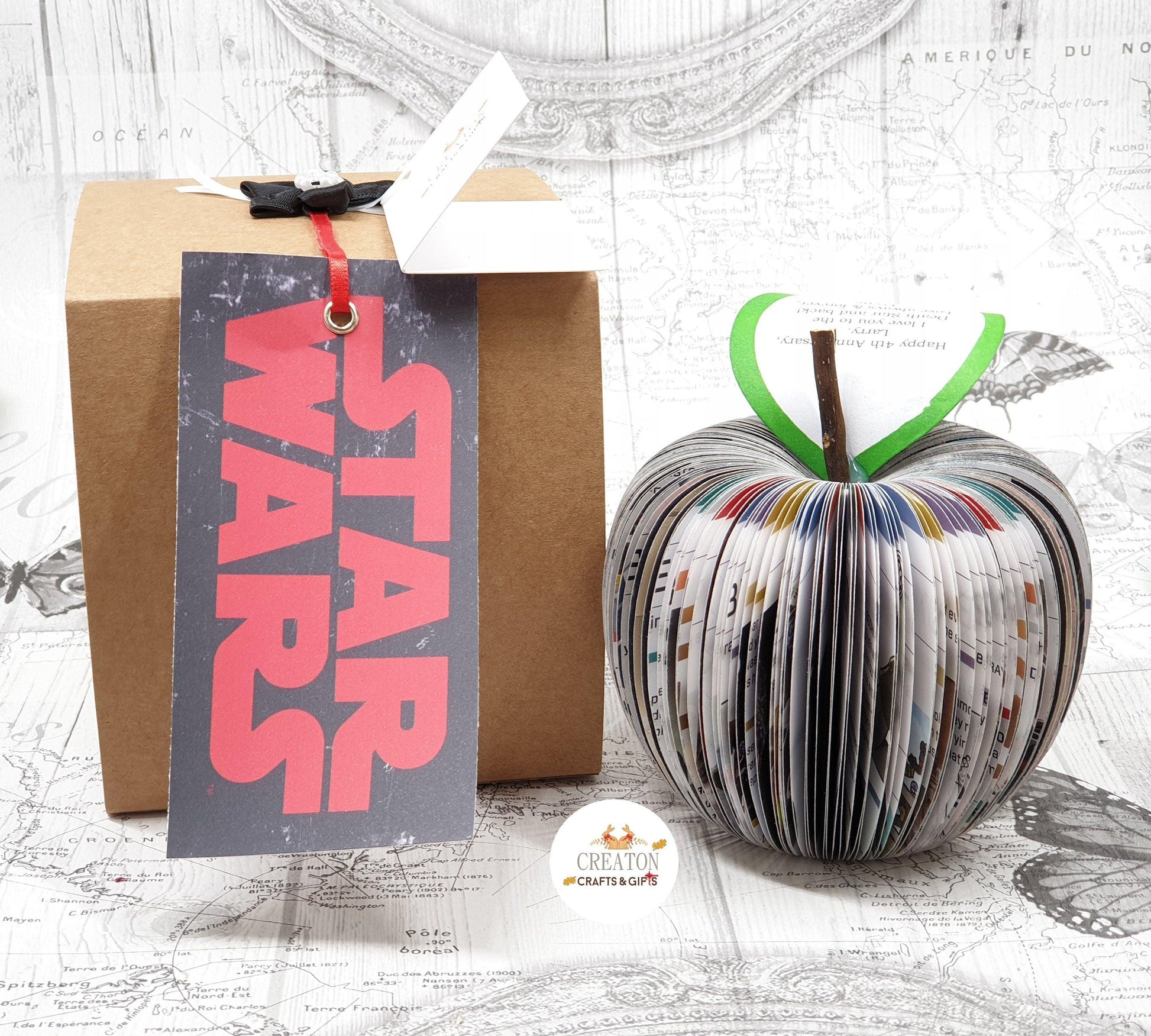 Star Wars Apple – 4th Anniversary Gift for Him | Handmade from Comic Pages - Paper Apple Co