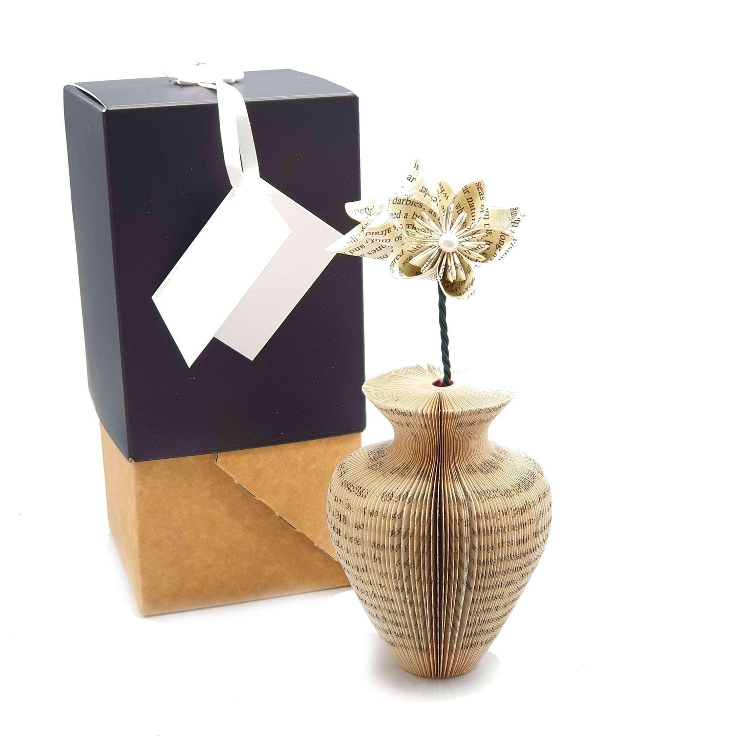 Mini Urn Vase and Flowers Book Gift - Paper Apple Co