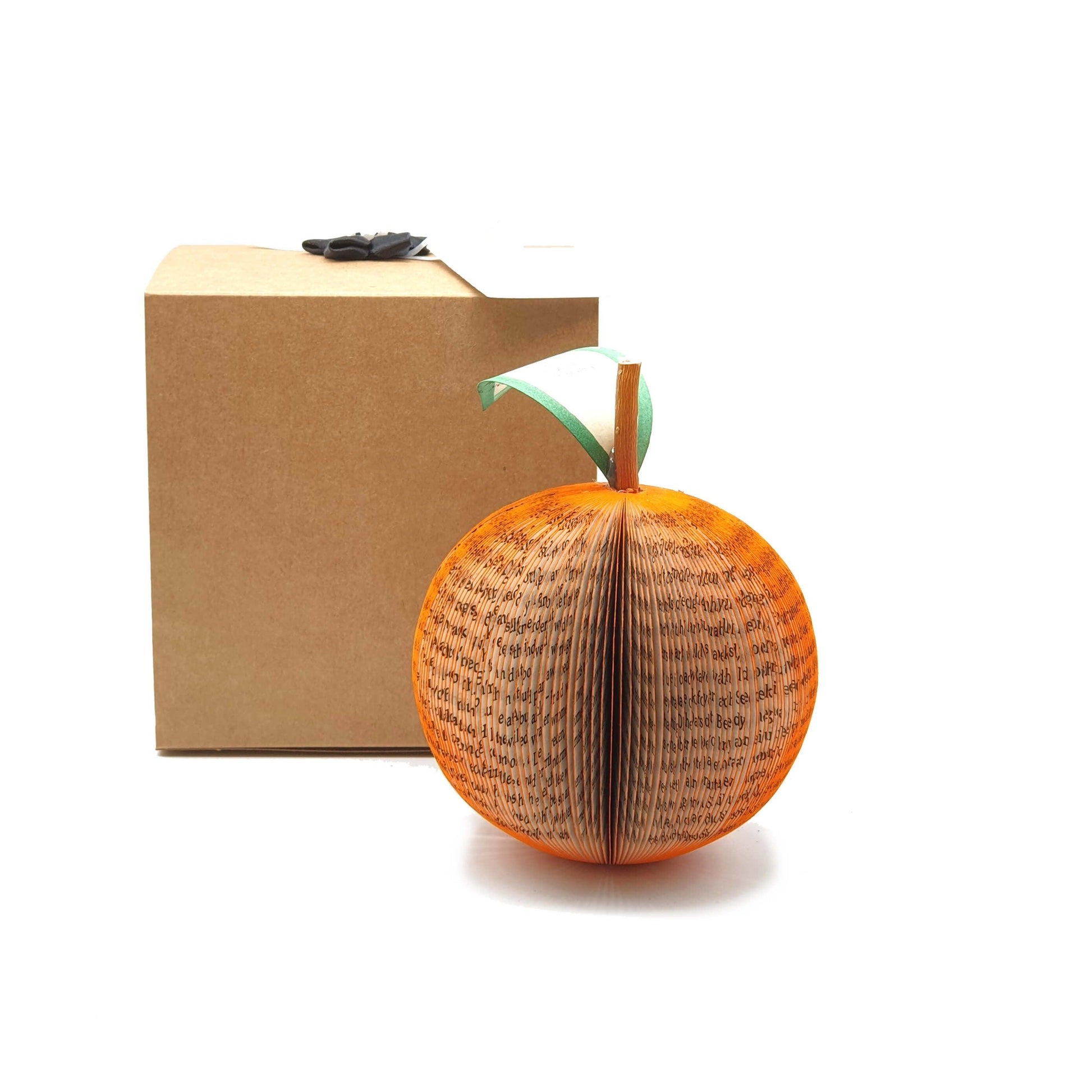 Orange Book Apple – Handmade 4th Anniversary Gift & Keepsake - Paper Apple Co