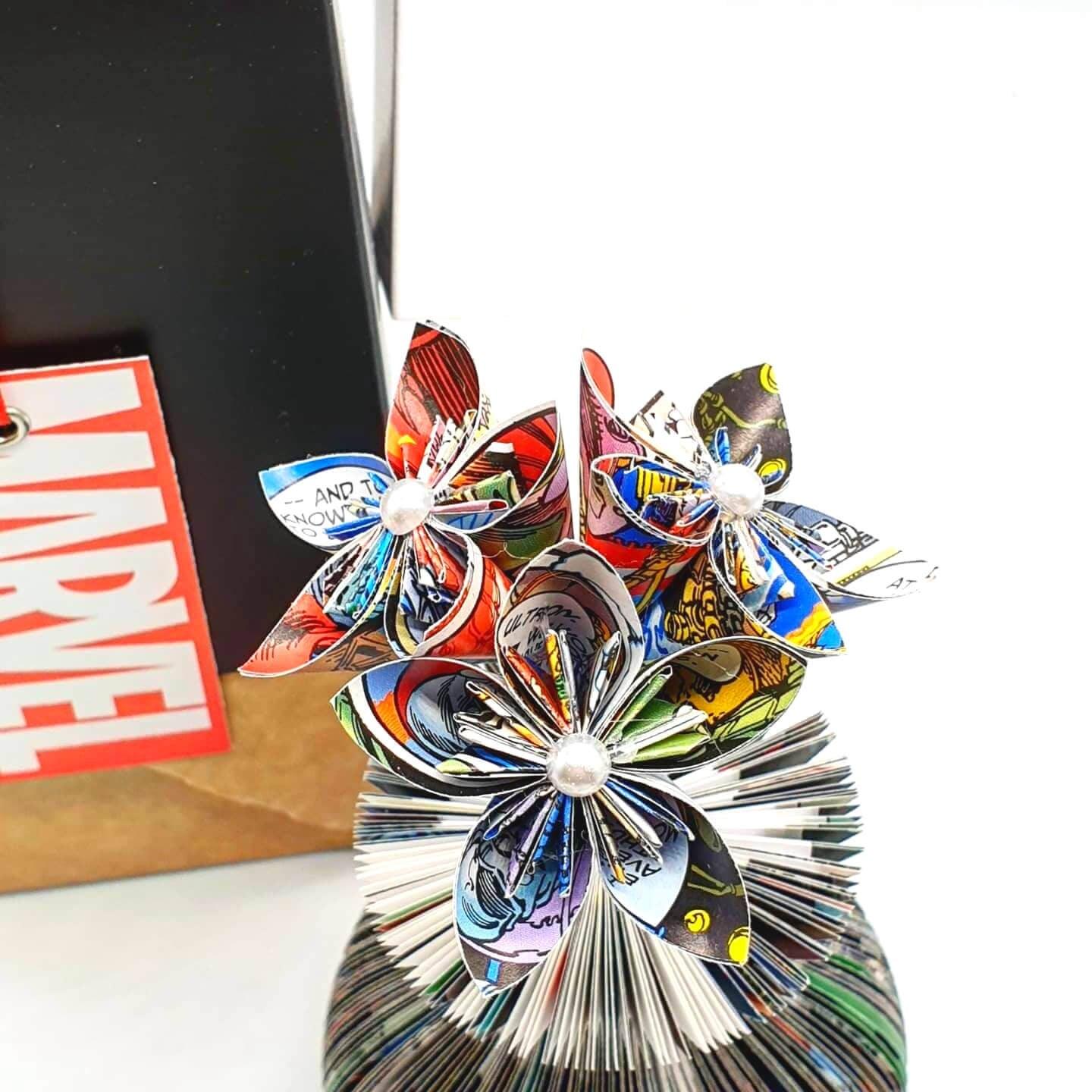 Mini Superhero Vase and Flowers Book Gift - Paper Apple Co
