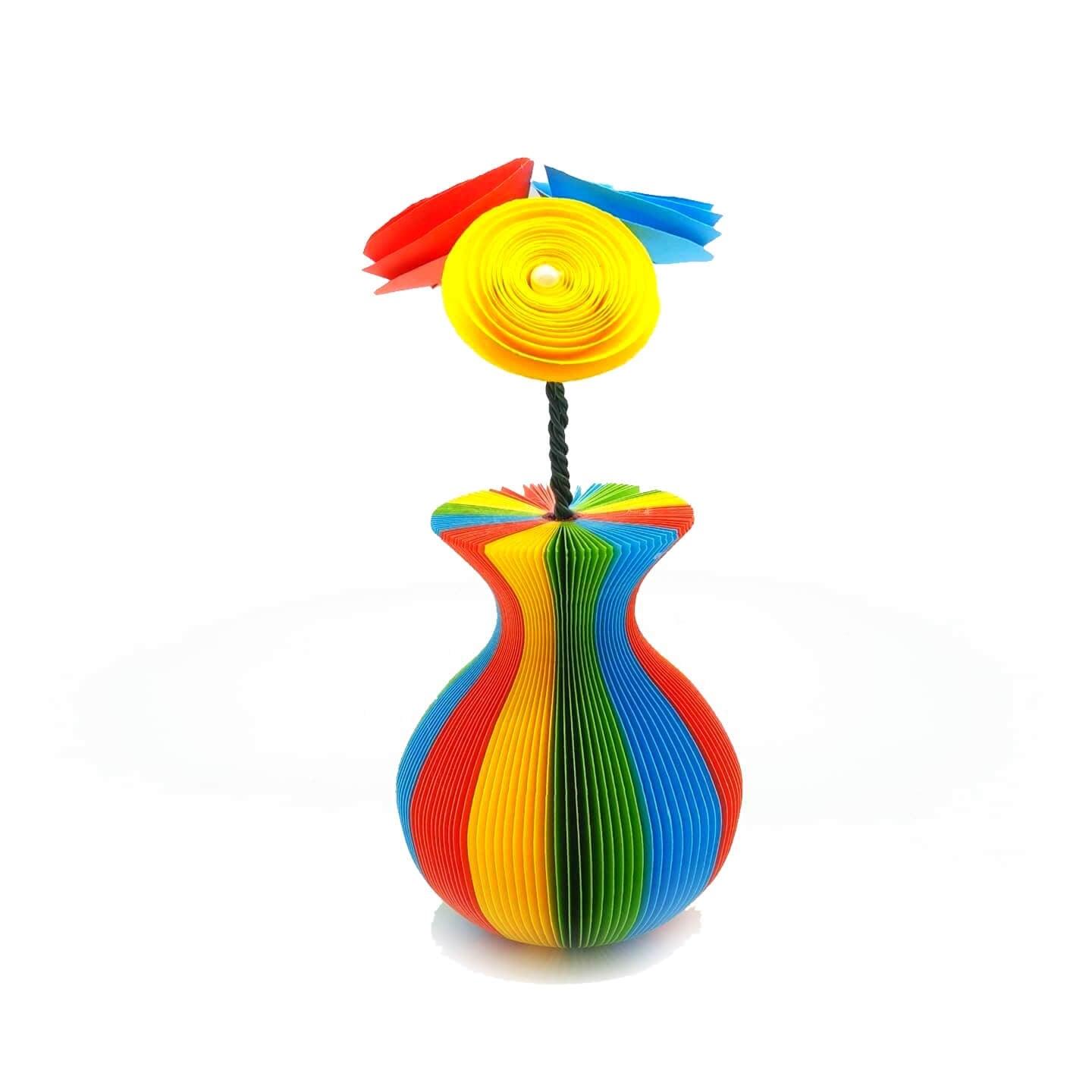 Mini Rainbow Vase and Flowers Book Gift - Paper Apple Co