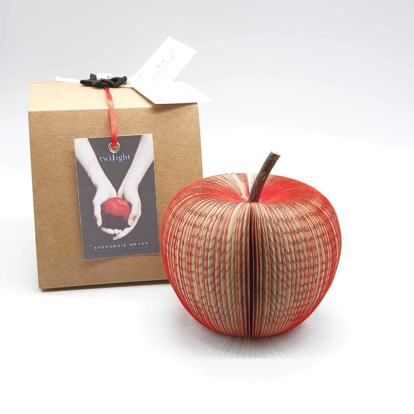Personalised Twilight Saga Apple – Handmade Book Gift - Paper Apple Co