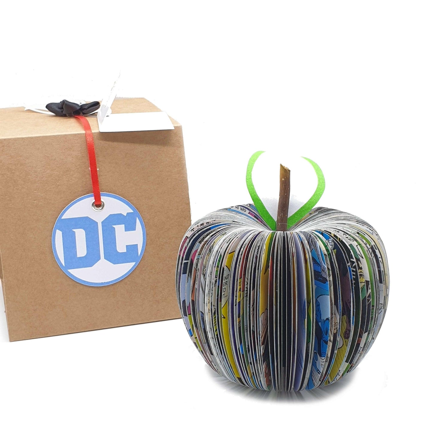 Shazam comic book apple detail showing layered comic book pages