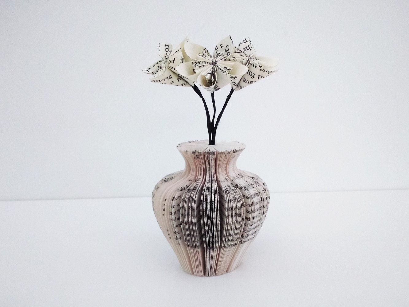 Mini Urn Vase and Flowers Book Gift - Paper Apple Co
