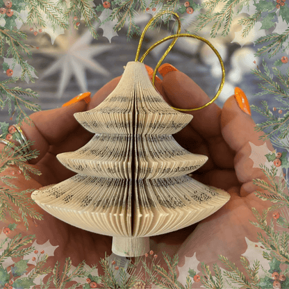 Hanging Christmas Tree on white background, handmade Christmas gift