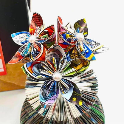 Mini Superhero Vase and Flowers vase held in hands to show size