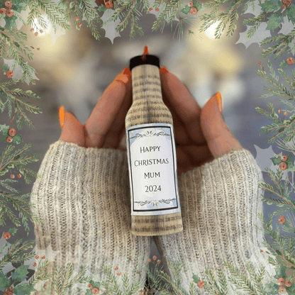 Personalised leaf with custom message on Wine Bottle Hanging