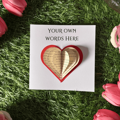 Valentine's Day card shown open to reveal message inside
