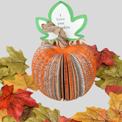 Personalised book page pumpkin gift option