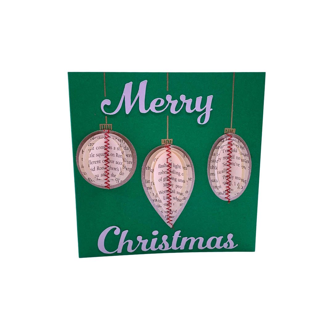 Handmade Christmas Card, Pudding, Tree or Baubles