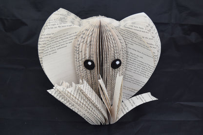 Step-by-step instructions for DIY Book Art Elephant book art project