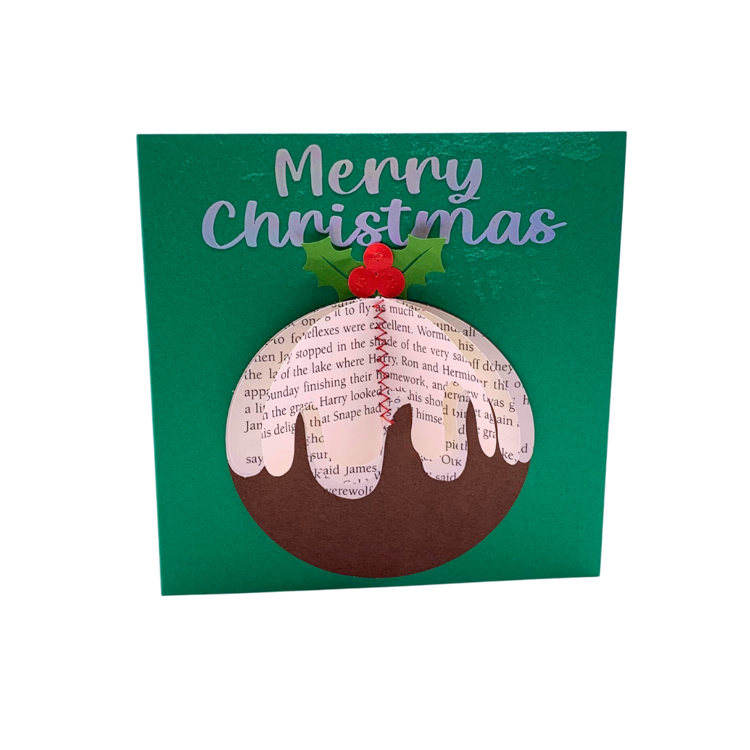 Handmade Christmas Card, Pudding, Tree or Baubles