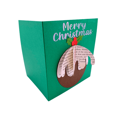 Handmade Christmas Card displayed in festive setting