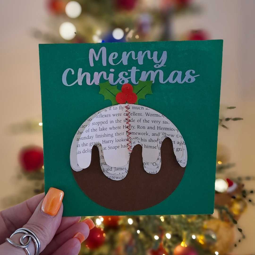 Handmade Christmas Card, Pudding, Tree or Baubles