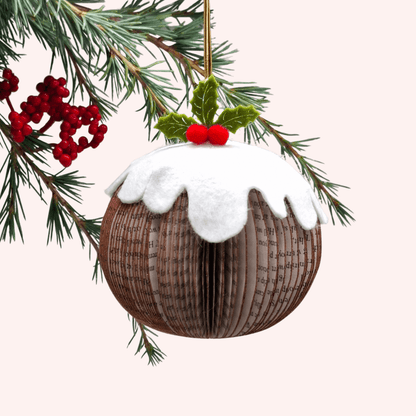 Hanging Christmas Pudding Christmas pudding held in hands to show size