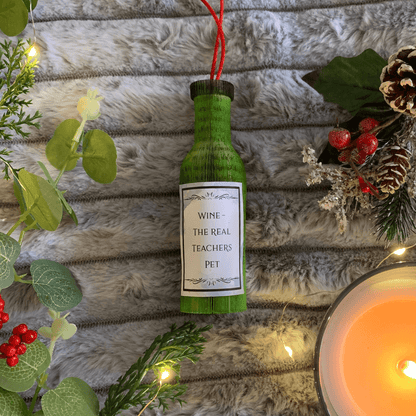Wine Bottle Hanging held in hands to show size