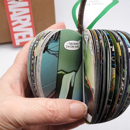 Personalised Hulk comic book apple gift for him, superhero 4th anniversary present