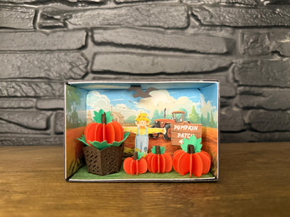 Personalised leaf with custom message on Little Pumpkin Patch Scene DIY Kit pumpkin